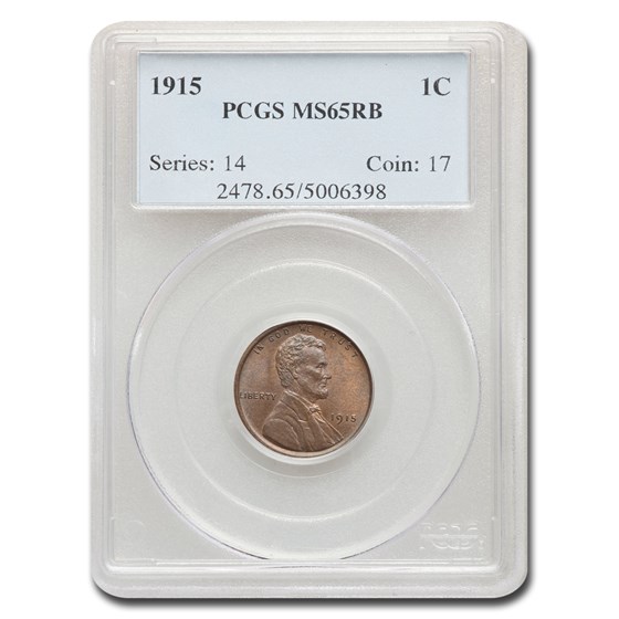 1915 Lincoln Cent MS-65 PCGS (Red/Brown) 1915 Lincoln Cent MS-65 PCGS (Red/Brown)